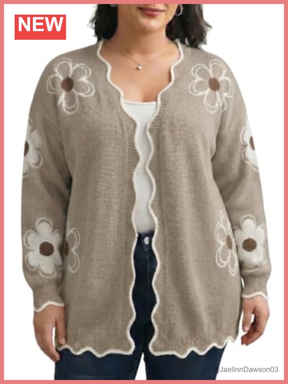 Plus Size Long Sleeve V Neck Open Front Knit Cardigan Sweater Fall Winter